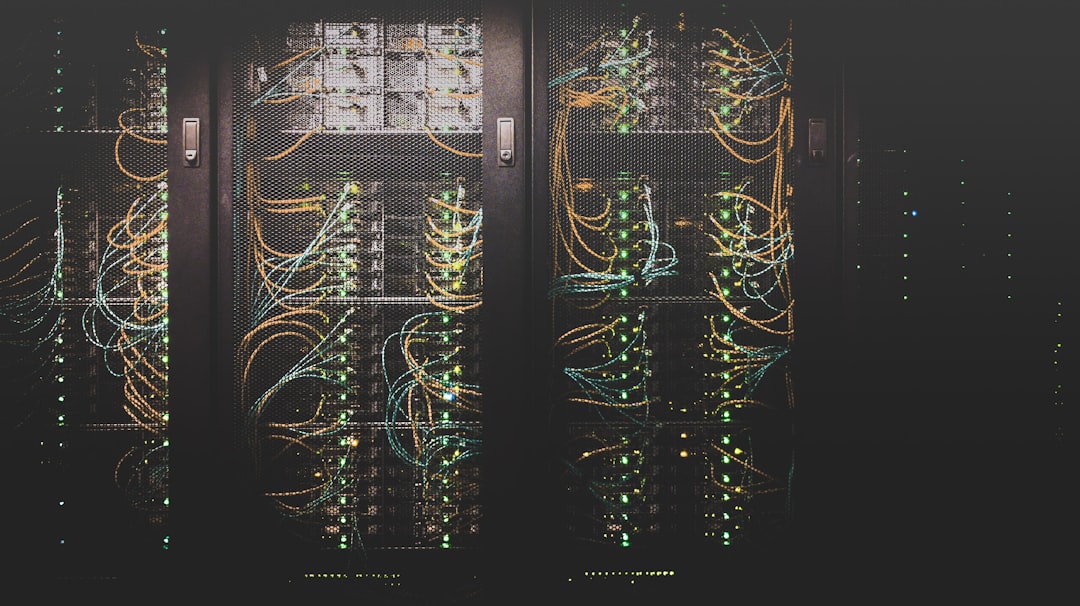 Cabling running between equipment in a data centre aisle